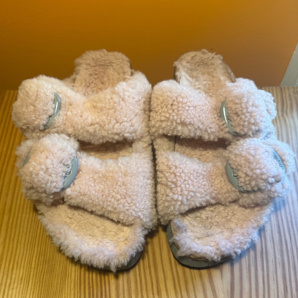 Birkenstock Papillio Fluffy Pink Slide Sandals